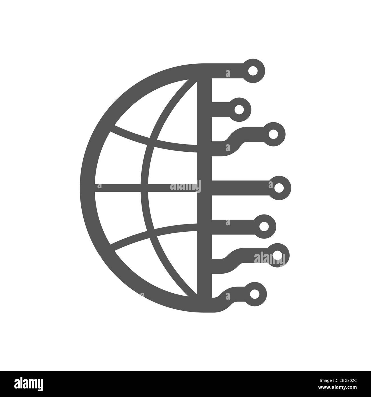 Concetto di Internet delle cose, IoT, IIoT e networking per dispositivi connessi. Digital Planet, concetto Industry 4.0. EPS 10 Illustrazione Vettoriale