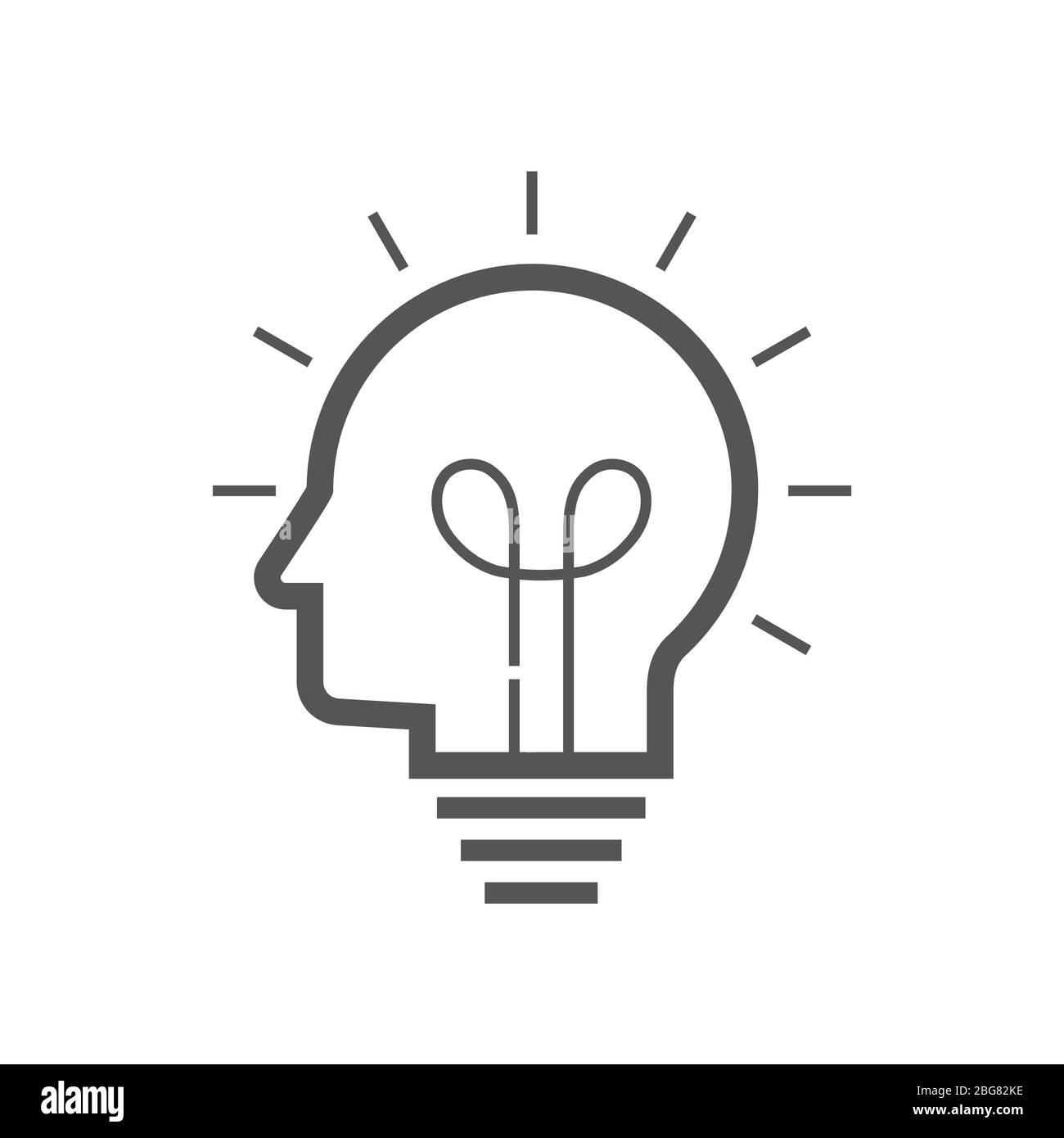 Icona idea cervello. Idea e immaginazione semplice icona liner. Tratto modificabile. EPS 10 Illustrazione Vettoriale