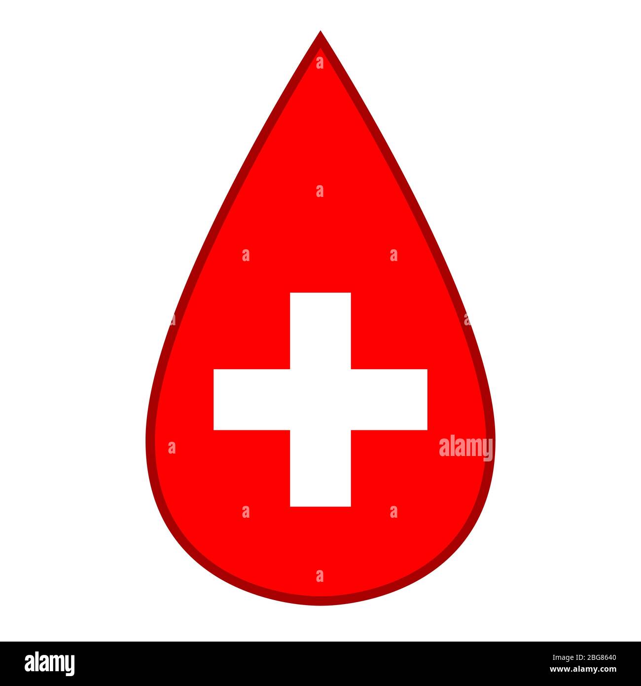 Goccia di sangue croce medico icona salute virus Illustrazione Vettoriale