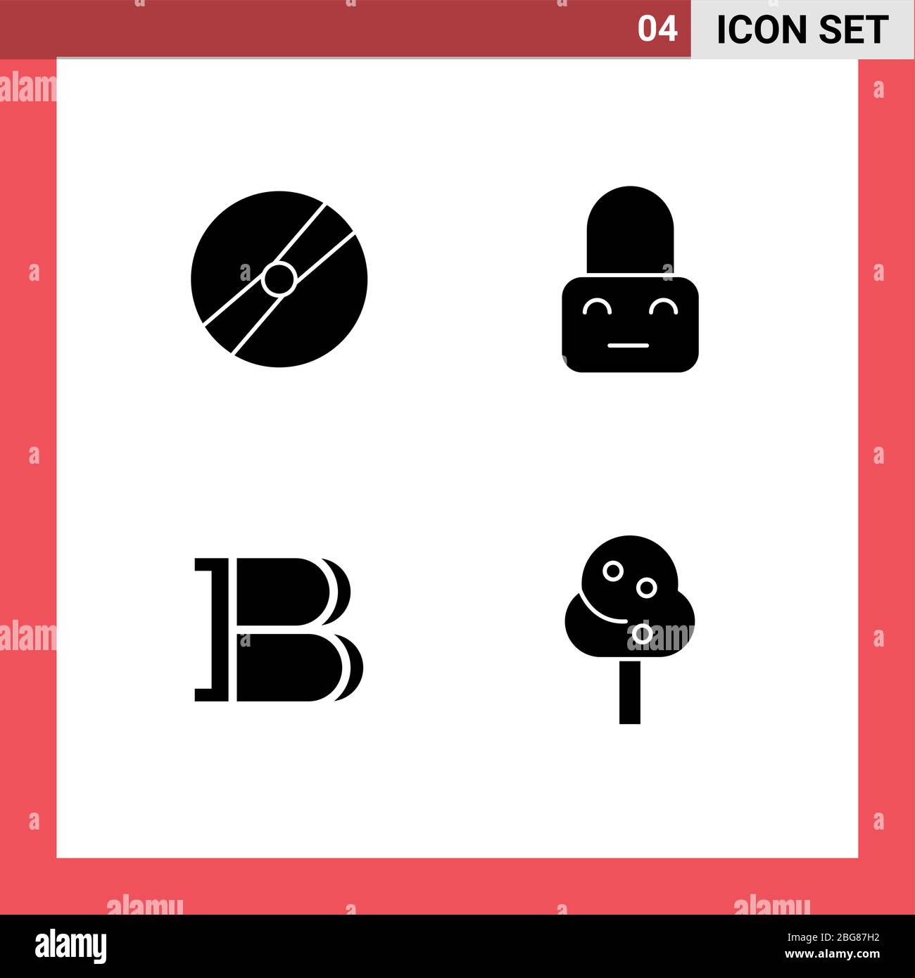 Gruppo di 4 moderni Solid Glyphs set per cinema, moneta nera, pokeball, lucchetto, cripto Editable Vector Design Elements Illustrazione Vettoriale