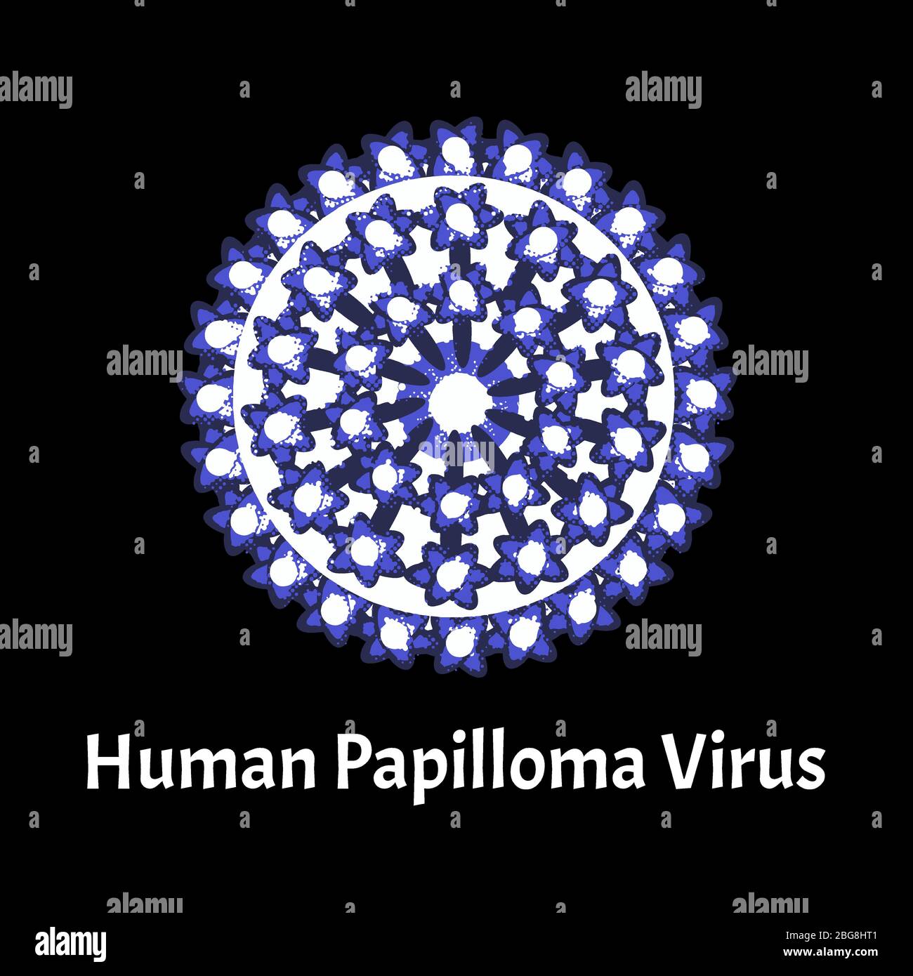Il papilloma è una struttura virale umana. Infezione da papilloma virus. Malattie sessualmente trasmissibili. Infografiche. Illustrazione del vettore su isolato Illustrazione Vettoriale