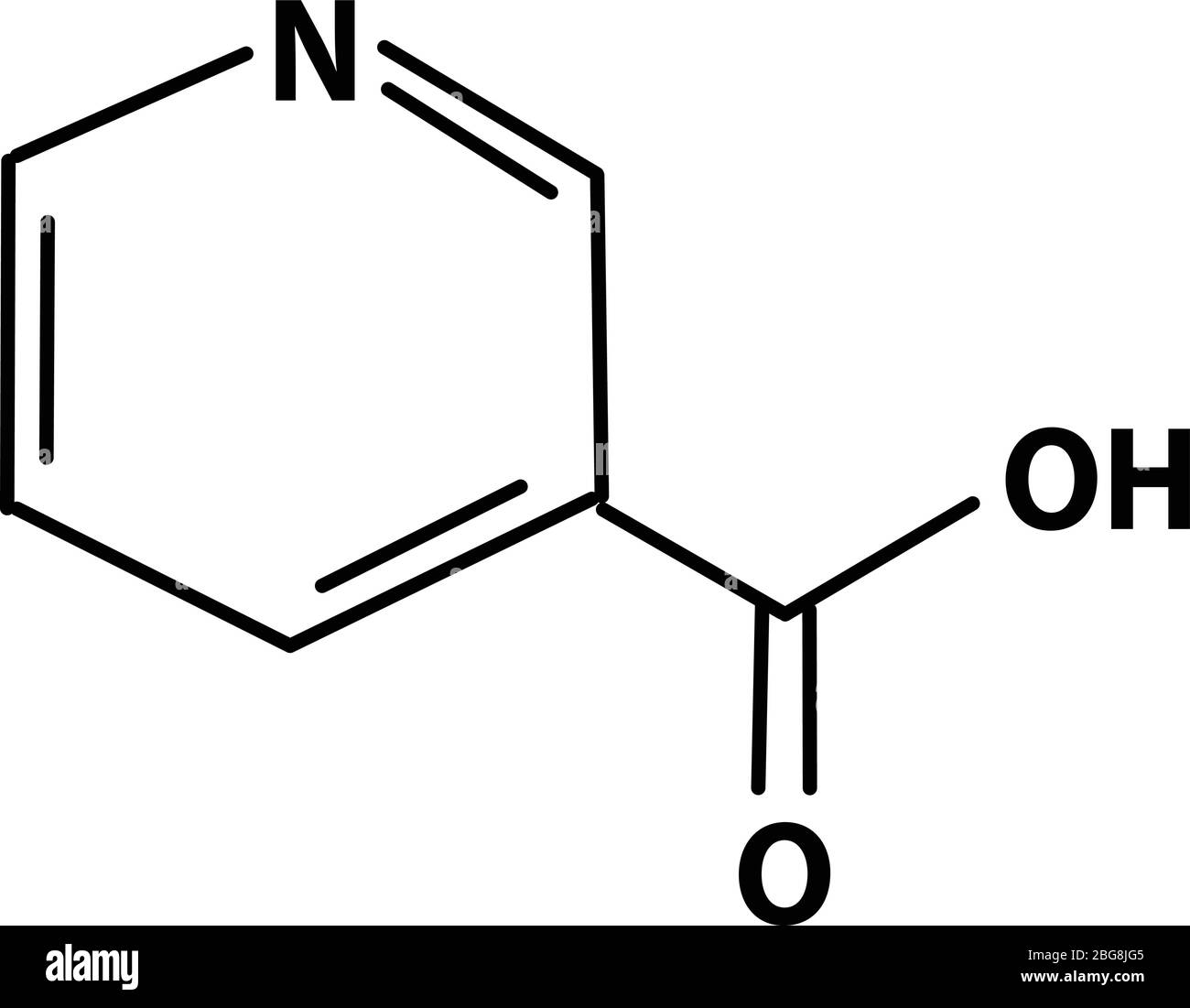 Vitamina B3. Un acido nicotinico. Niacina, vitamina PP. Formula chimica  molecolare. Infografica. Illustrazione vettoriale su sfondo isolato  Immagine e Vettoriale - Alamy