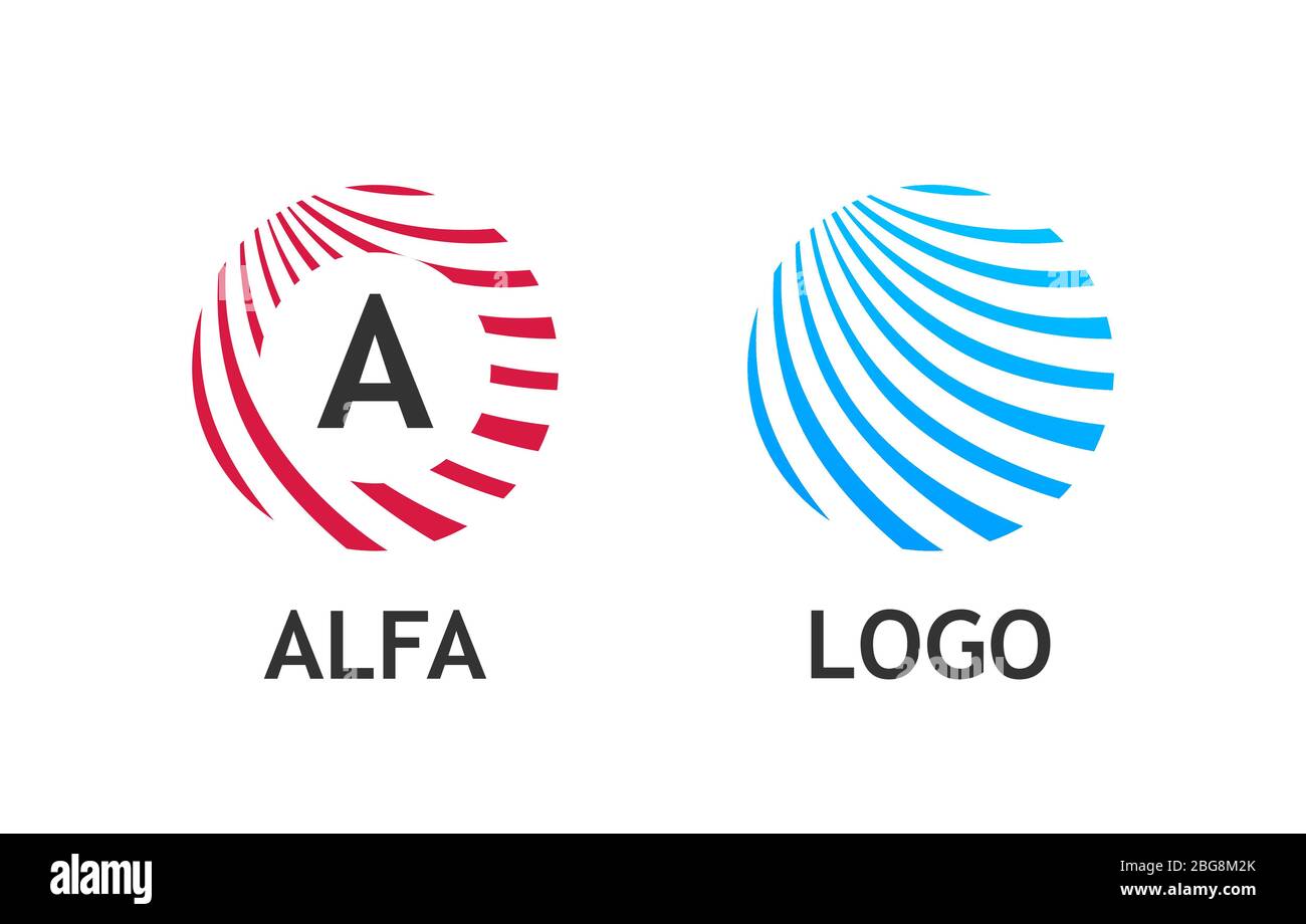 Logo rotondo con forma astratta a spirale per il business o il sito web. Emblema vettoriale isolato su bianco. Illustrazione Vettoriale
