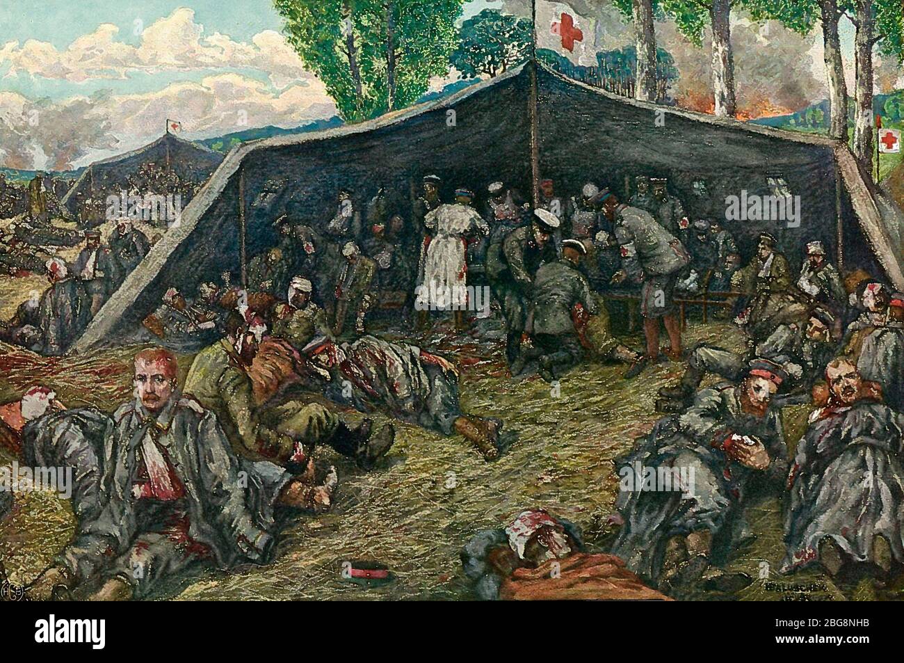 Ospedale durante la prima guerra mondiale - Hans Baluschek Foto Stock