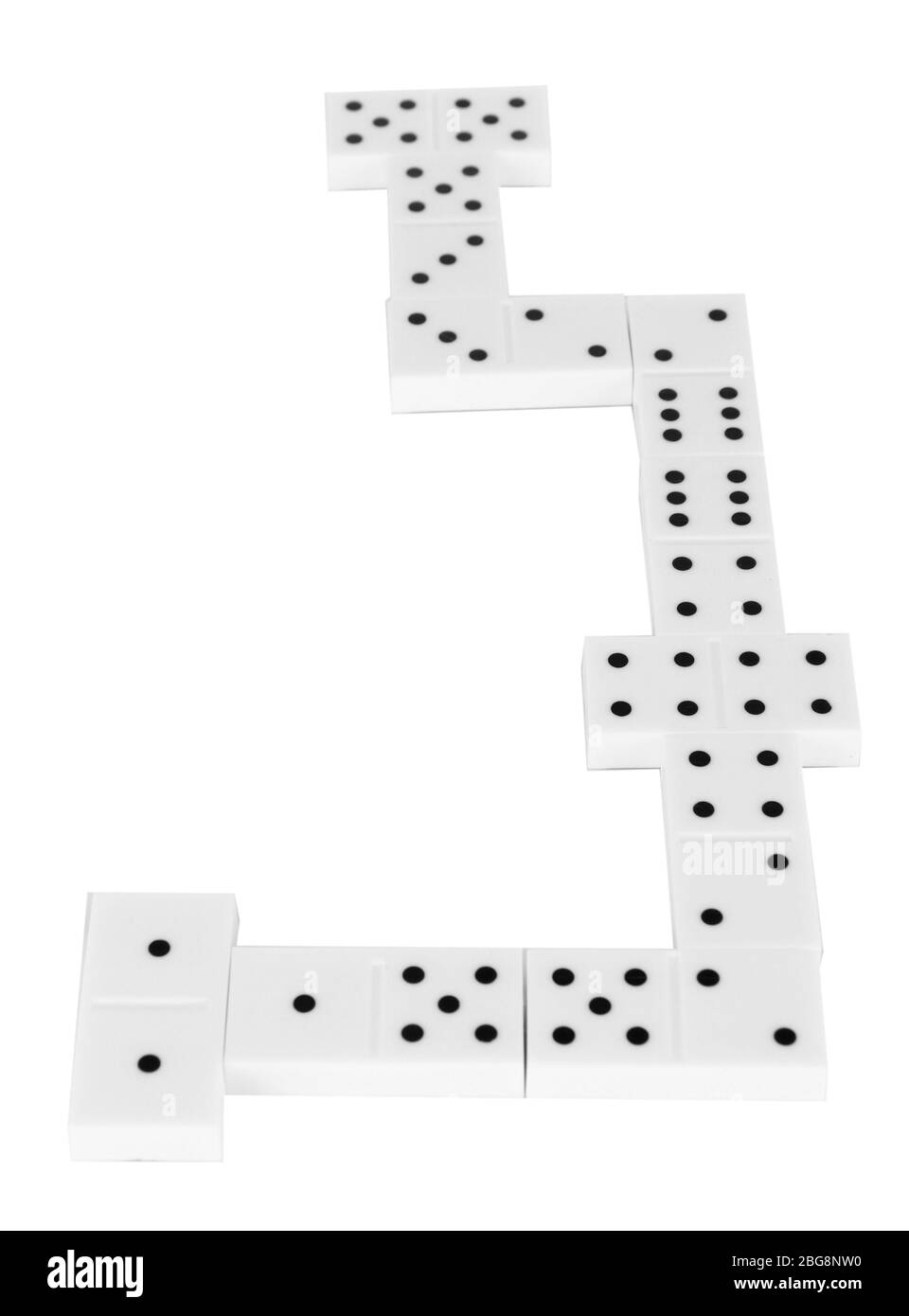 Dominos isolato su bianco Foto Stock