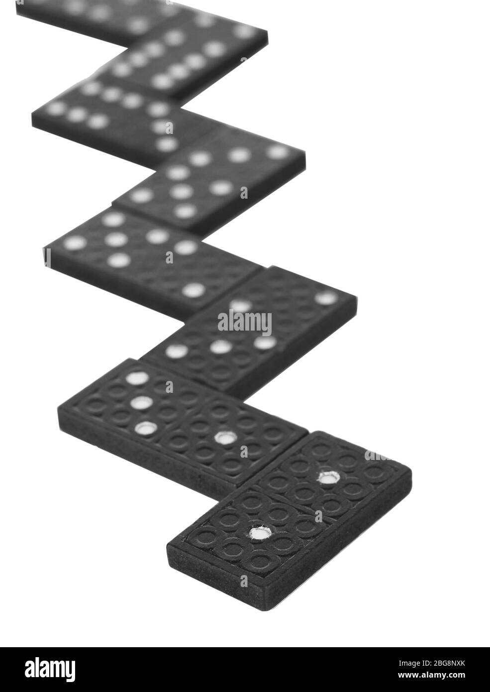 Dominos isolato su bianco Foto Stock