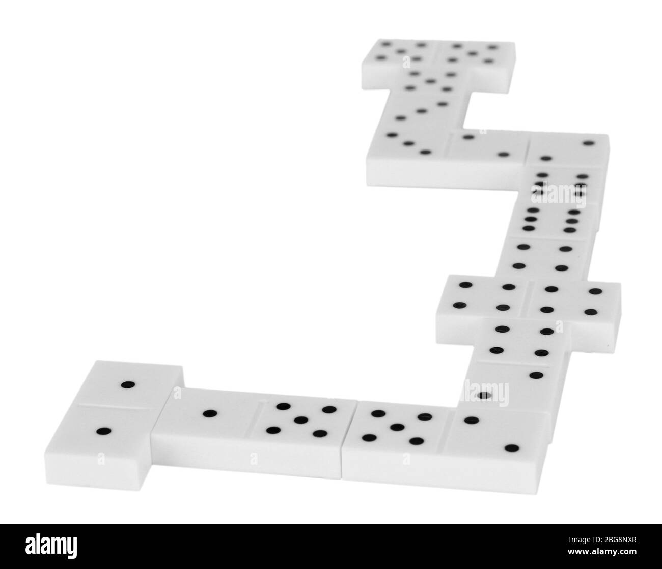Dominos isolato su bianco Foto Stock