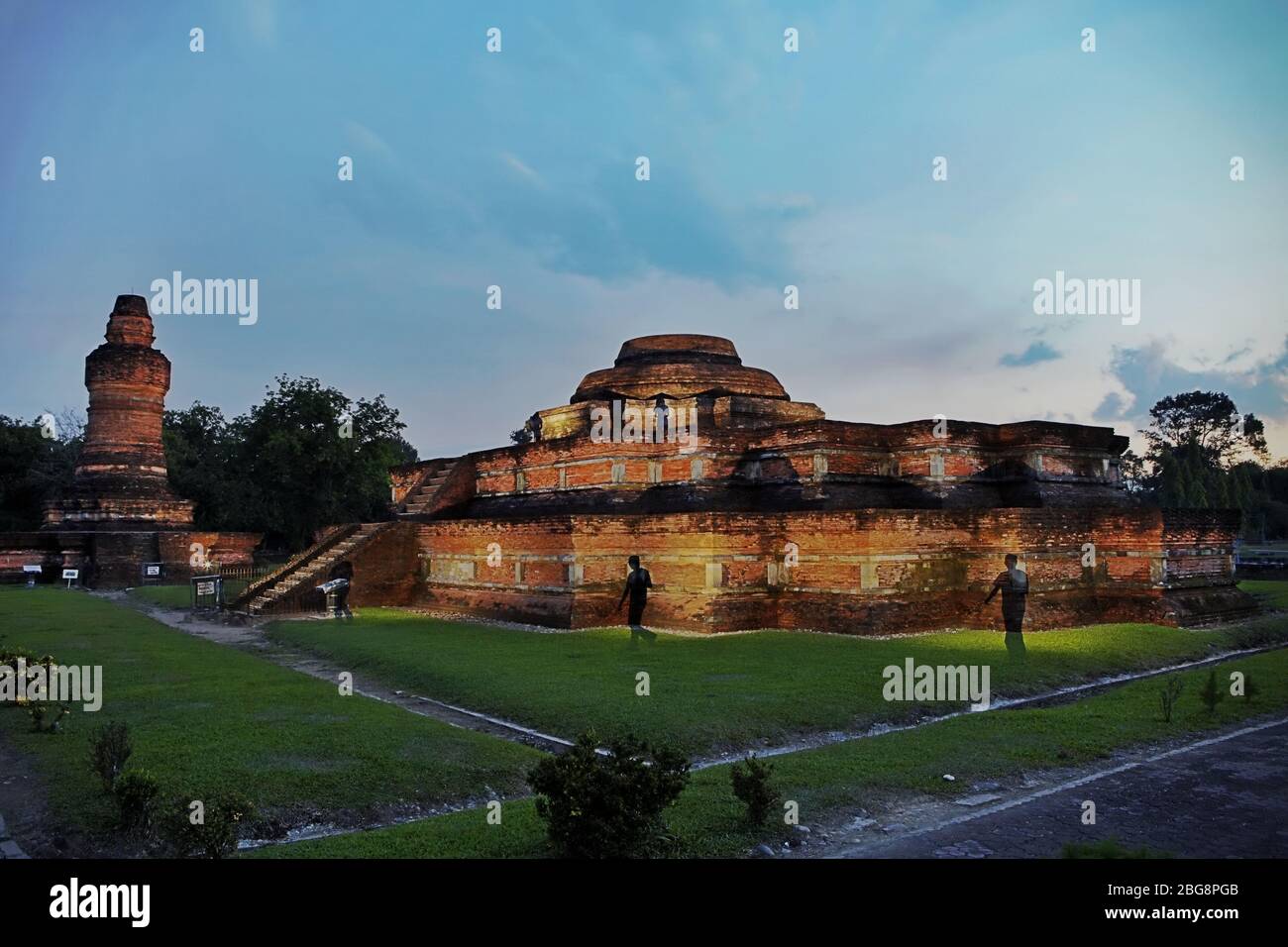 Muara Takus tempio composto a Kampar, Riau, Sumatra, Indonesia. Foto Stock