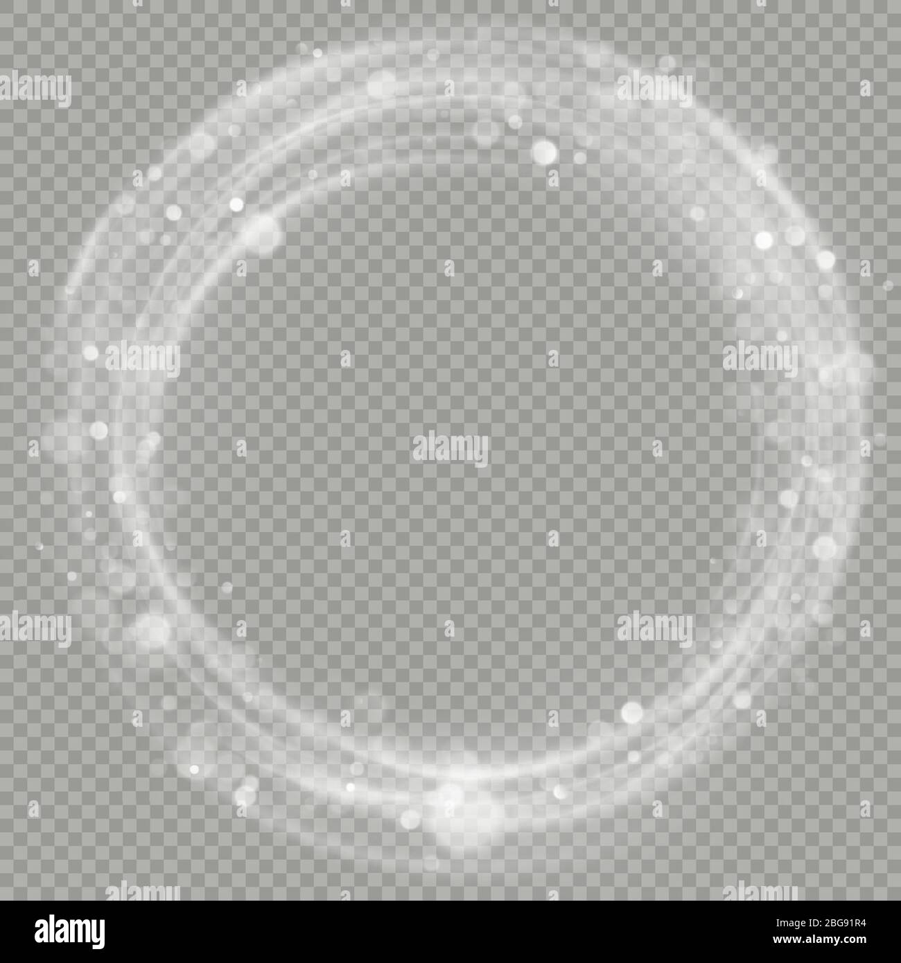 Anello astratto con sfondo luminoso e vorticoso. Tunnel del flusso di energia. Effetto sovrapposizione cornice circolare. EPS 10 Illustrazione Vettoriale