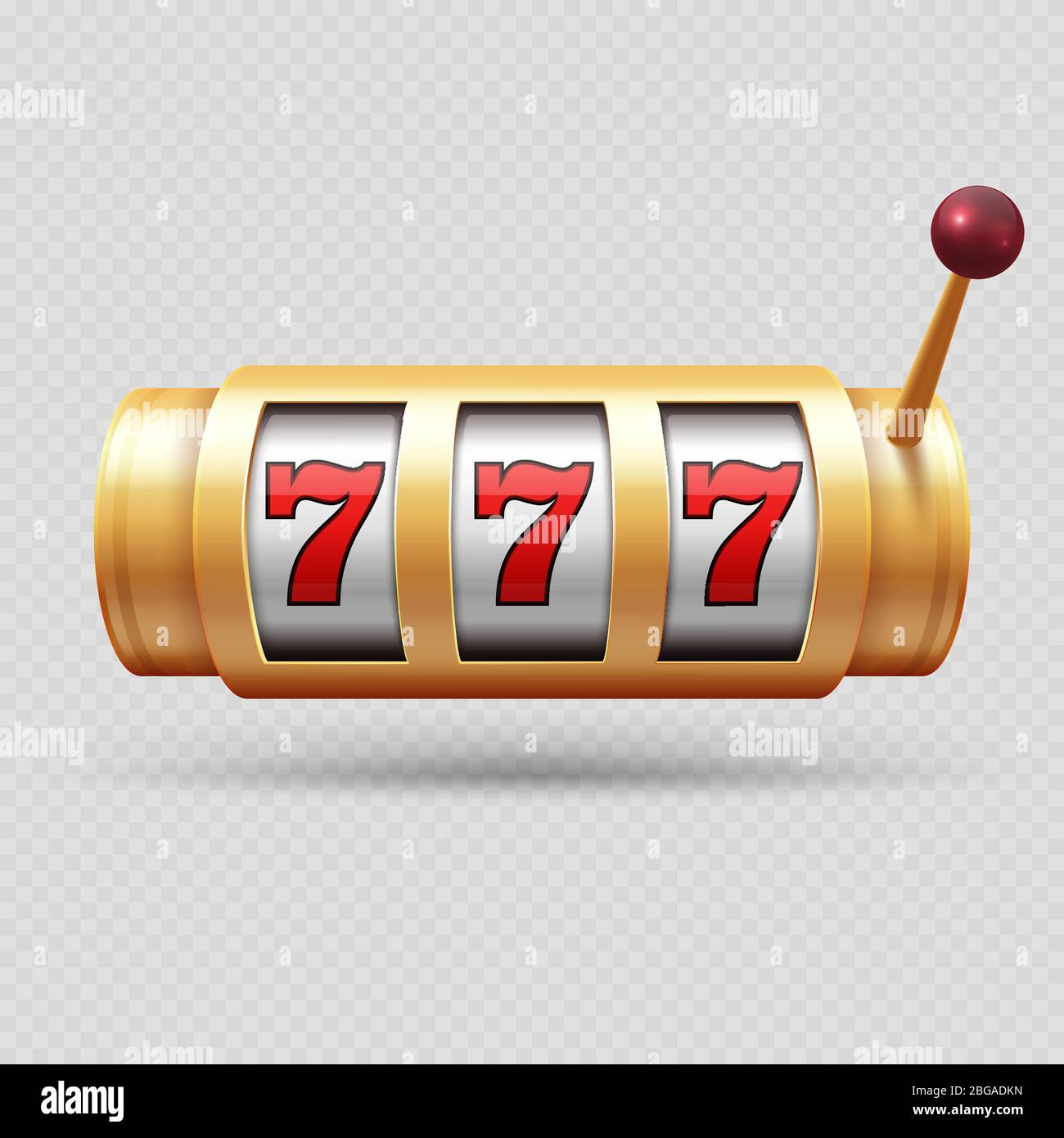Slot machine del casinò realistico o simbolo fortunato oggetto vettore isolato. Possibilità nel jackpot vincita casinò, illustrazione del gioco di fortuna Illustrazione Vettoriale