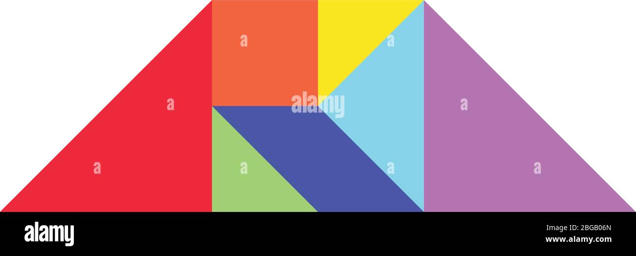 Puzzle tangram colore a forma trapezoidale su sfondo bianco (vettore) Illustrazione Vettoriale Puzzle tangram colore a forma trapezoidale su sfondo bianco (vettore) Illustrazione Vettoriale