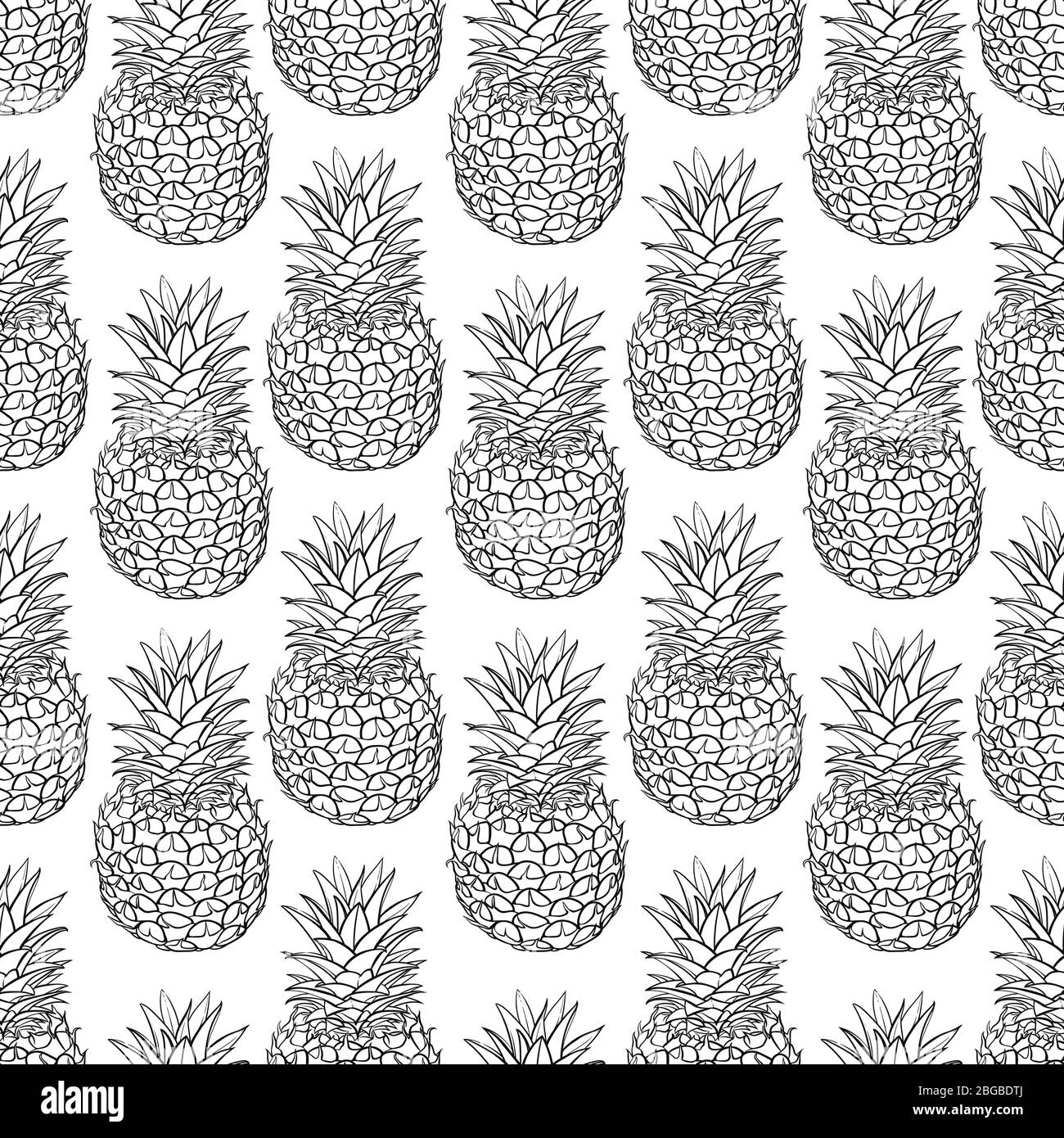 Pattern vettoriale senza cuciture di ananas Illustrazione Vettoriale