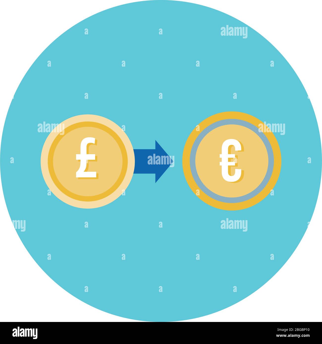 euro e sterling libbre monete blocco icona stile Illustrazione Vettoriale