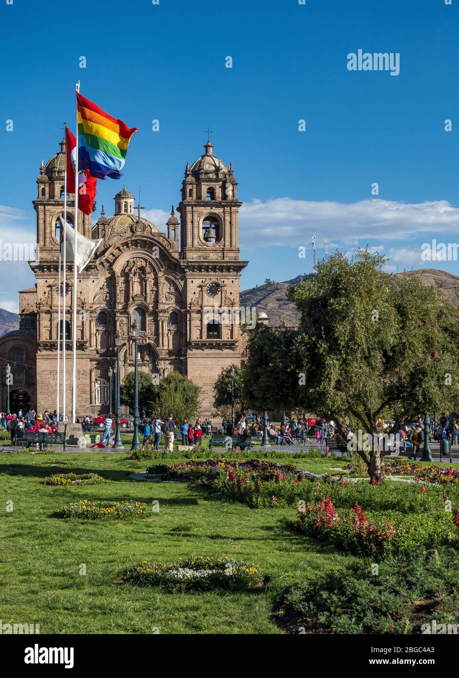 La Chiesa della Società di Gesù sulla Plaza De Armas a Cusco, Perù Foto Stock