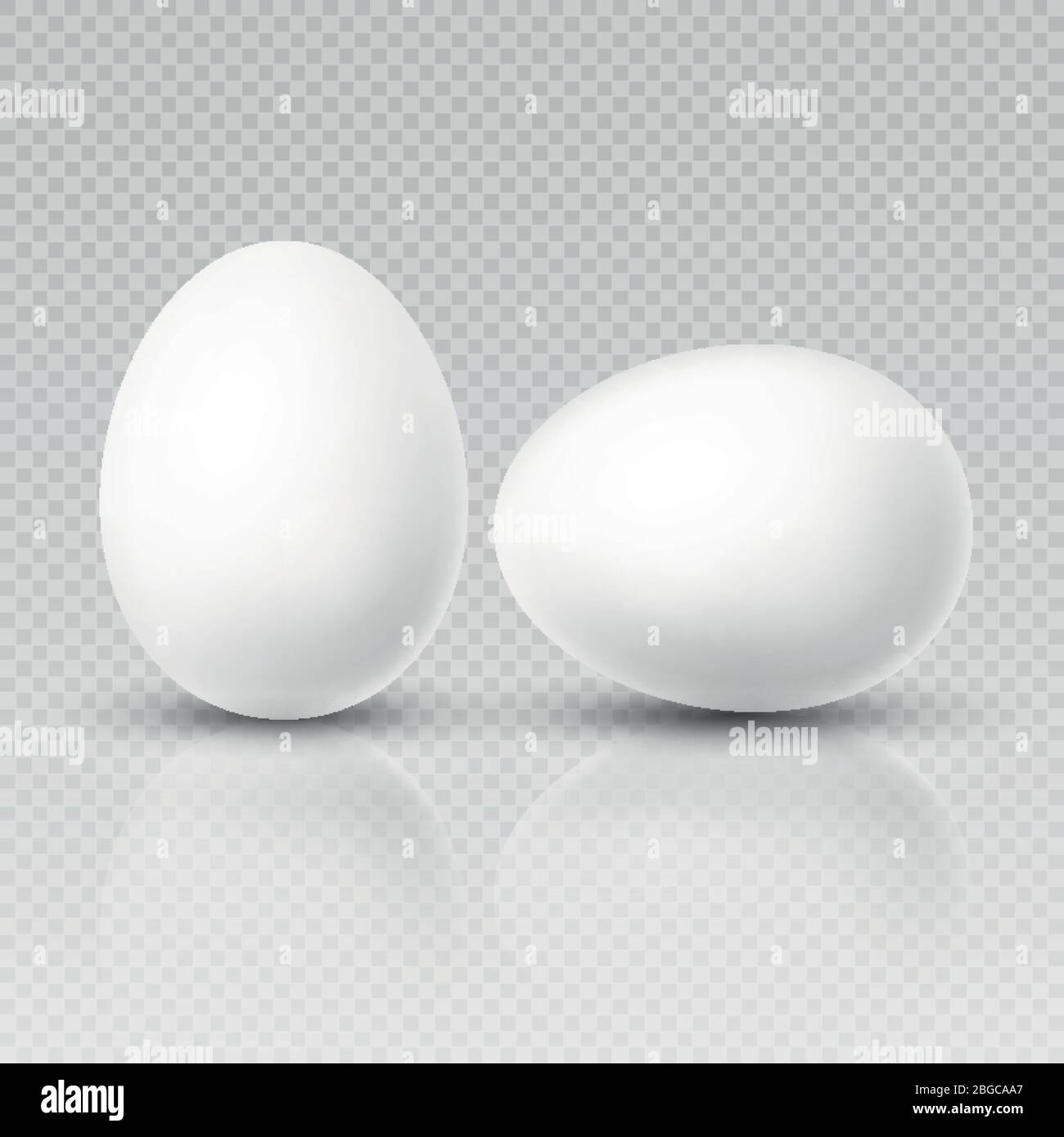 Uova di pollo realistiche. Modello vettoriale per la decorazione di pasqua. Uova di pollo cibo, realistico naturale fattoria uova illustrazione Illustrazione Vettoriale