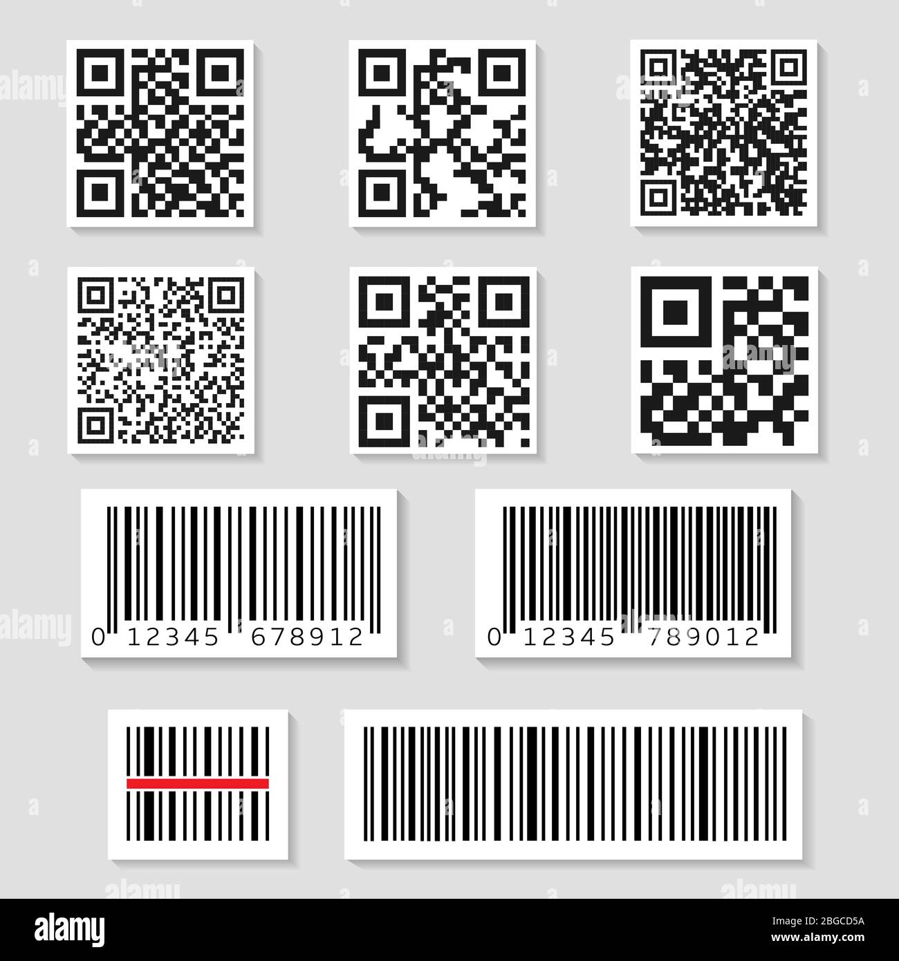 Set di codici QR Illustrazione Vettoriale