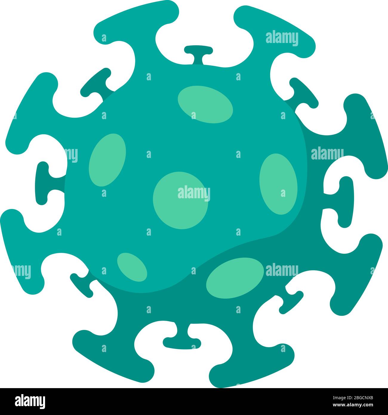 Icona colorata delle cellule di batteri del coronavirus. 2019-nCoV nuovo virus corona focolaio segno di colore. Infezione respiratoria rischio di malattia e covid-19 epidemia di influenza emblema. Illustrazione eps vettoriale isolato Illustrazione Vettoriale