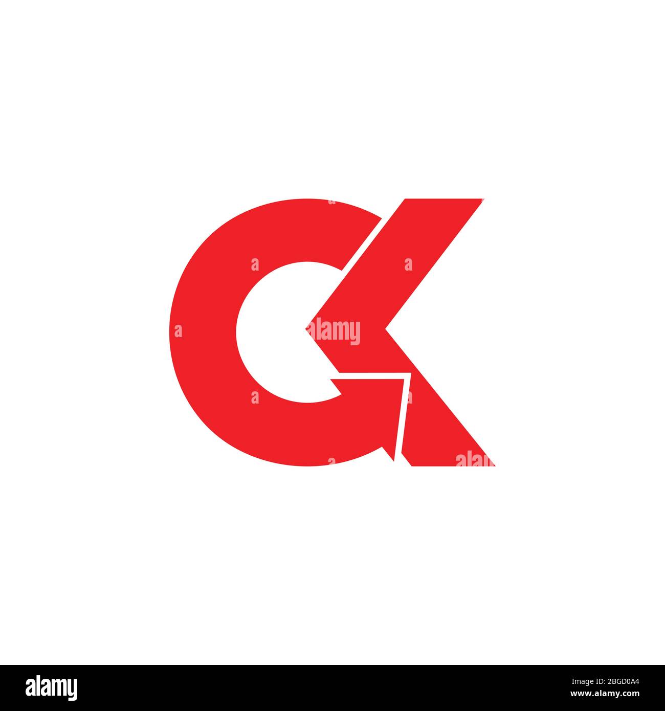 lettera ck freccia collegata semplice vettore logo Illustrazione Vettoriale