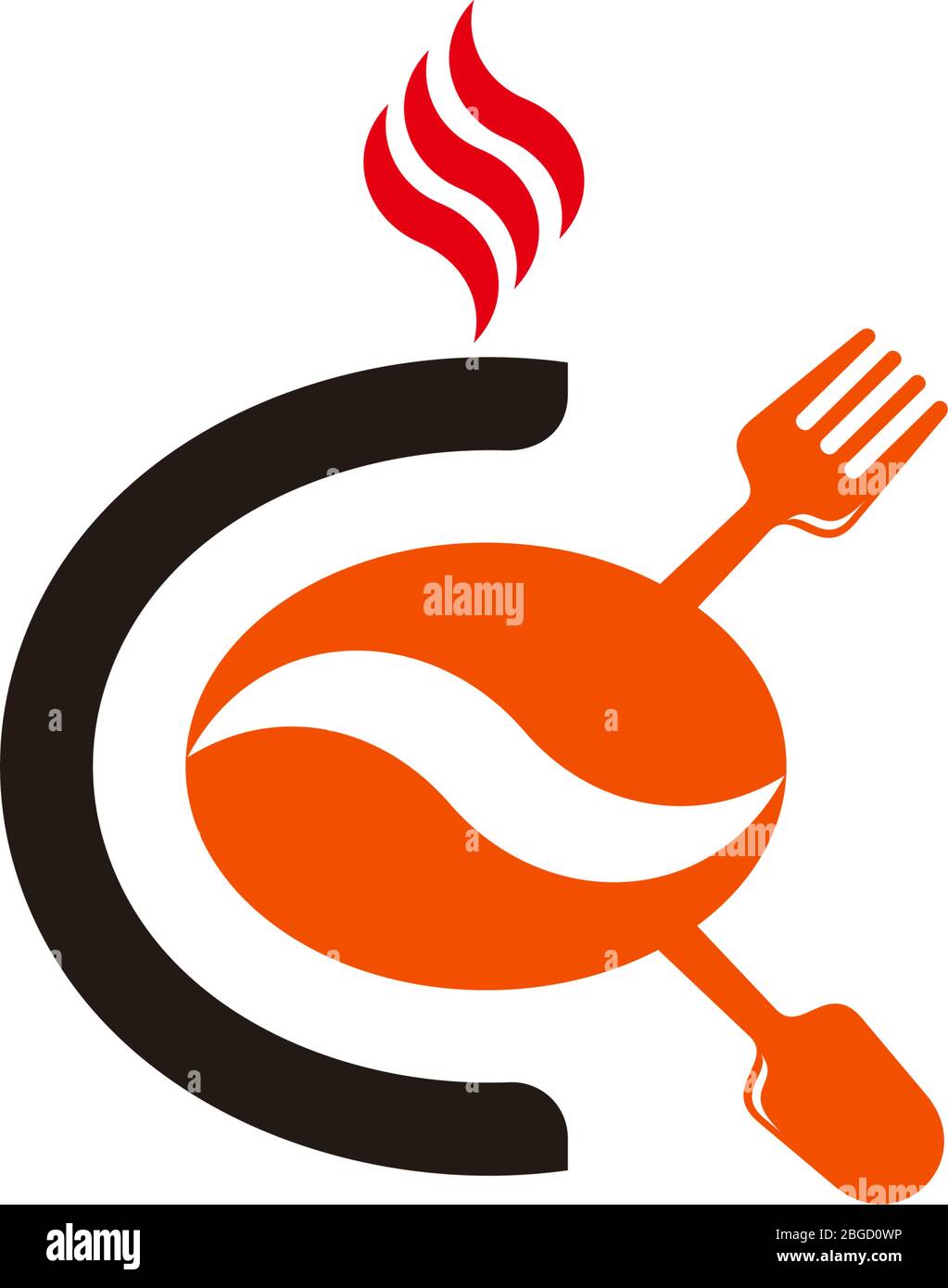 lettera c caffè cibo ristorante simbolo vettore logo Illustrazione Vettoriale