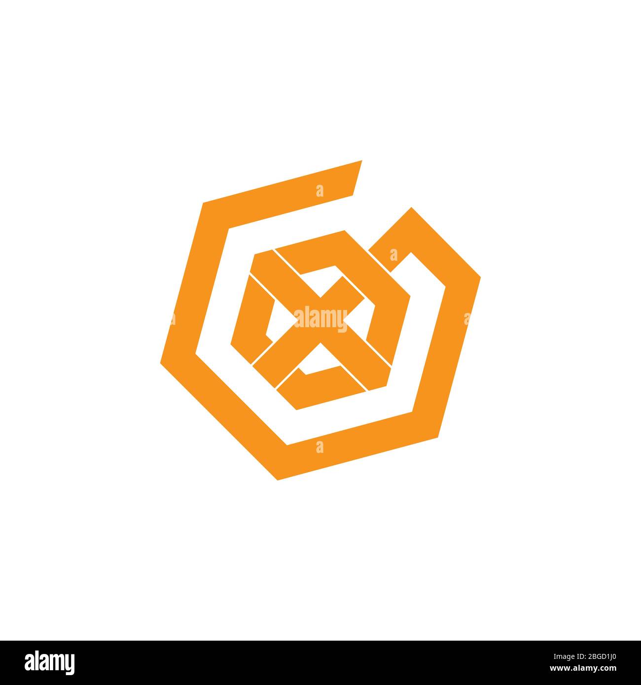 Lettera x linea esagonale vettore logo Illustrazione Vettoriale