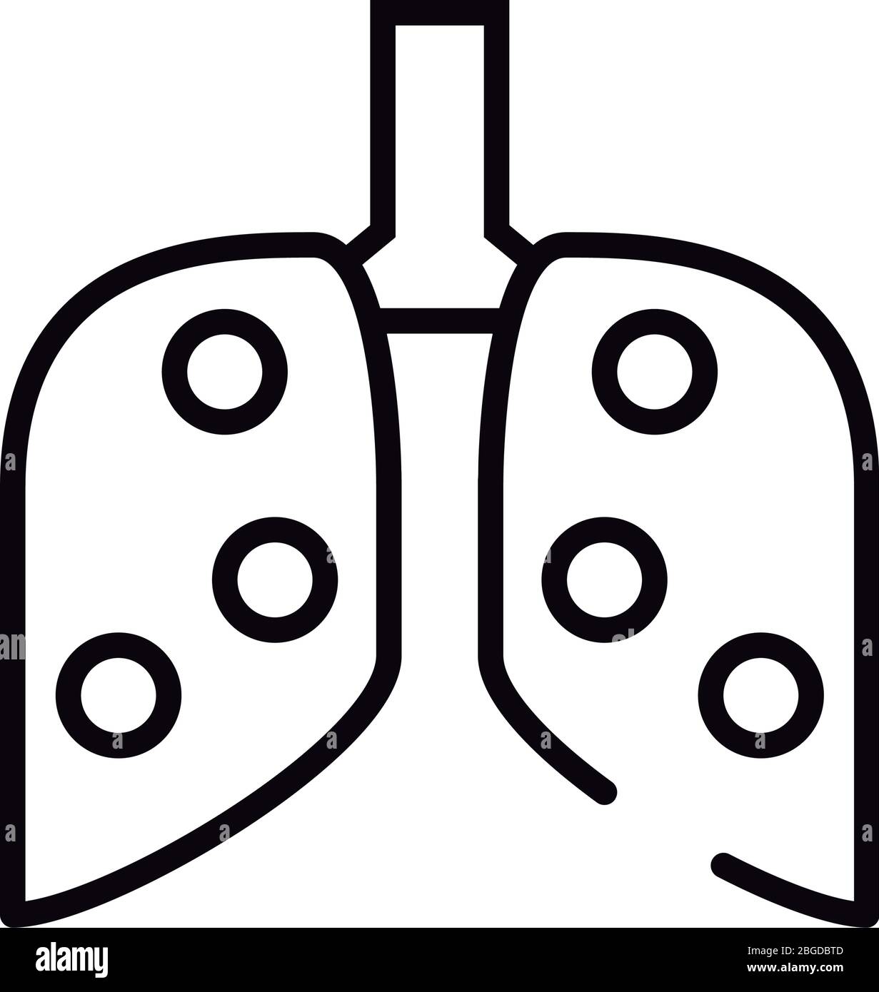 icona dello stile della linea dei polmoni umani Illustrazione Vettoriale