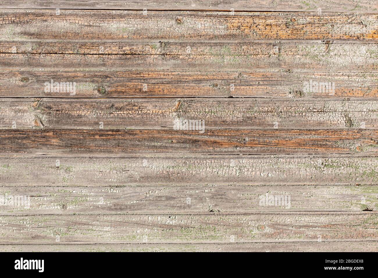 Primo piano orizzontale di vecchio muro di legno, sfondo di legno marrone, recinzione o pannelli di pavimento. Sfondo e carta da parati con texture in legno Foto Stock