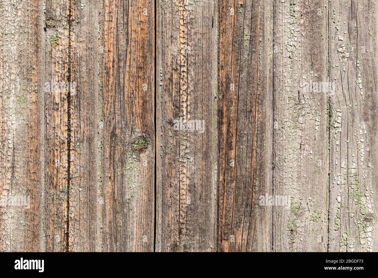 Primo piano verticale di vecchio muro di legno, sfondo di legno marrone, recinzione o pannelli di pavimento. Sfondo e carta da parati con texture in legno Foto Stock