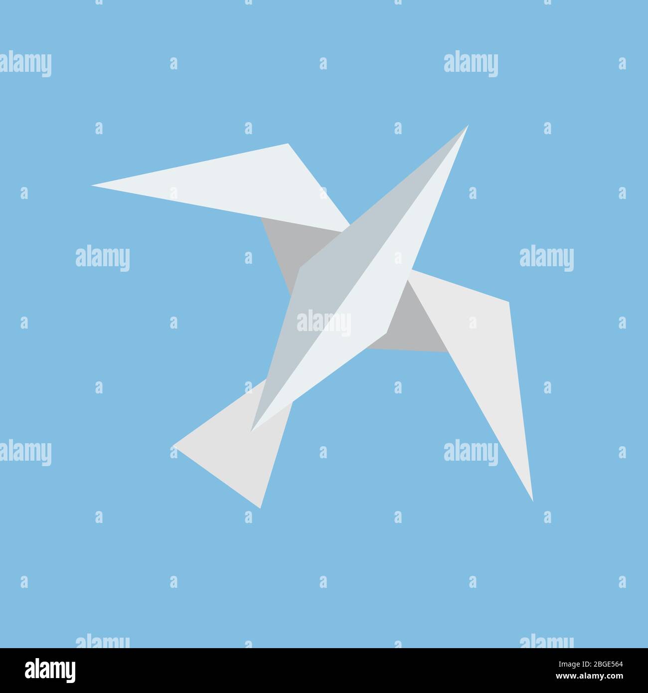 uccello bianco in volo in stile origami. Illustrazione vettoriale Illustrazione Vettoriale