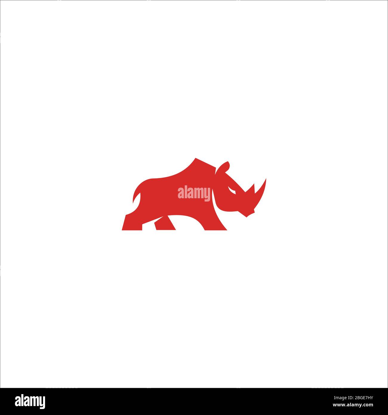 Modello di design con logo Rhino animale Illustrazione Vettoriale
