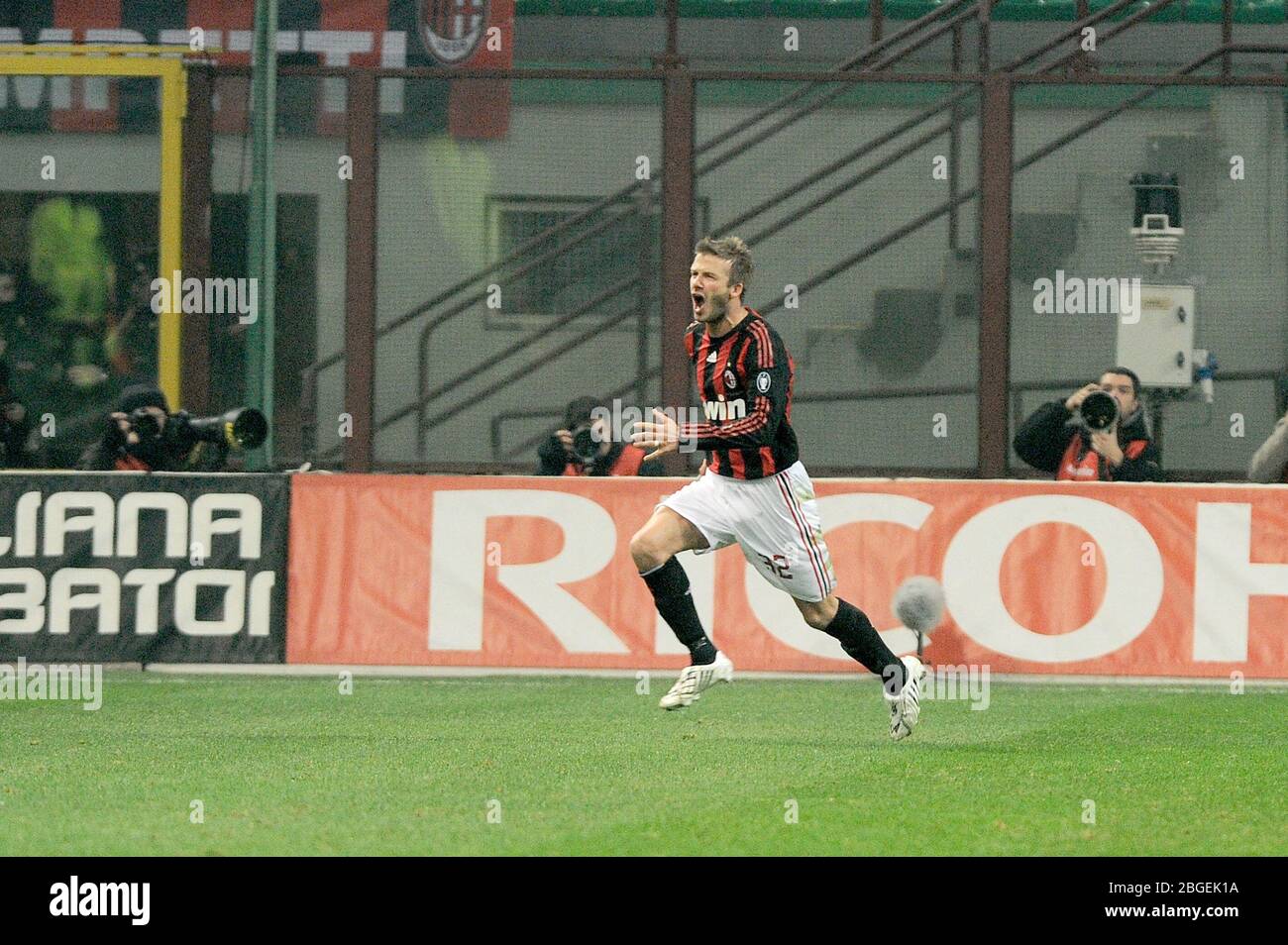 Milano Italia, 28 gennaio 2009, Campionato di Calcio Serie A 2008/2009  AC.Milan - Genova : David Beckham Foto stock - Alamy