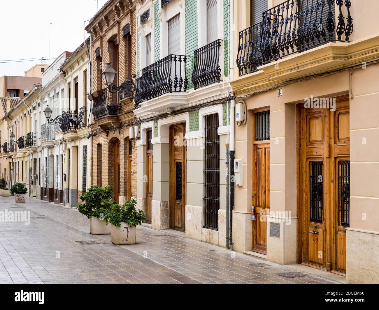 Casa di città spagnola nel quartiere Benimaclet di Valencia Spagna Foto Stock