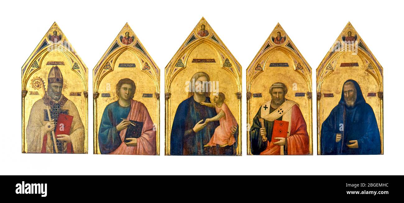 Giotto di Bondone, Polittico di Badia, pittura, 1301-1302 Foto Stock