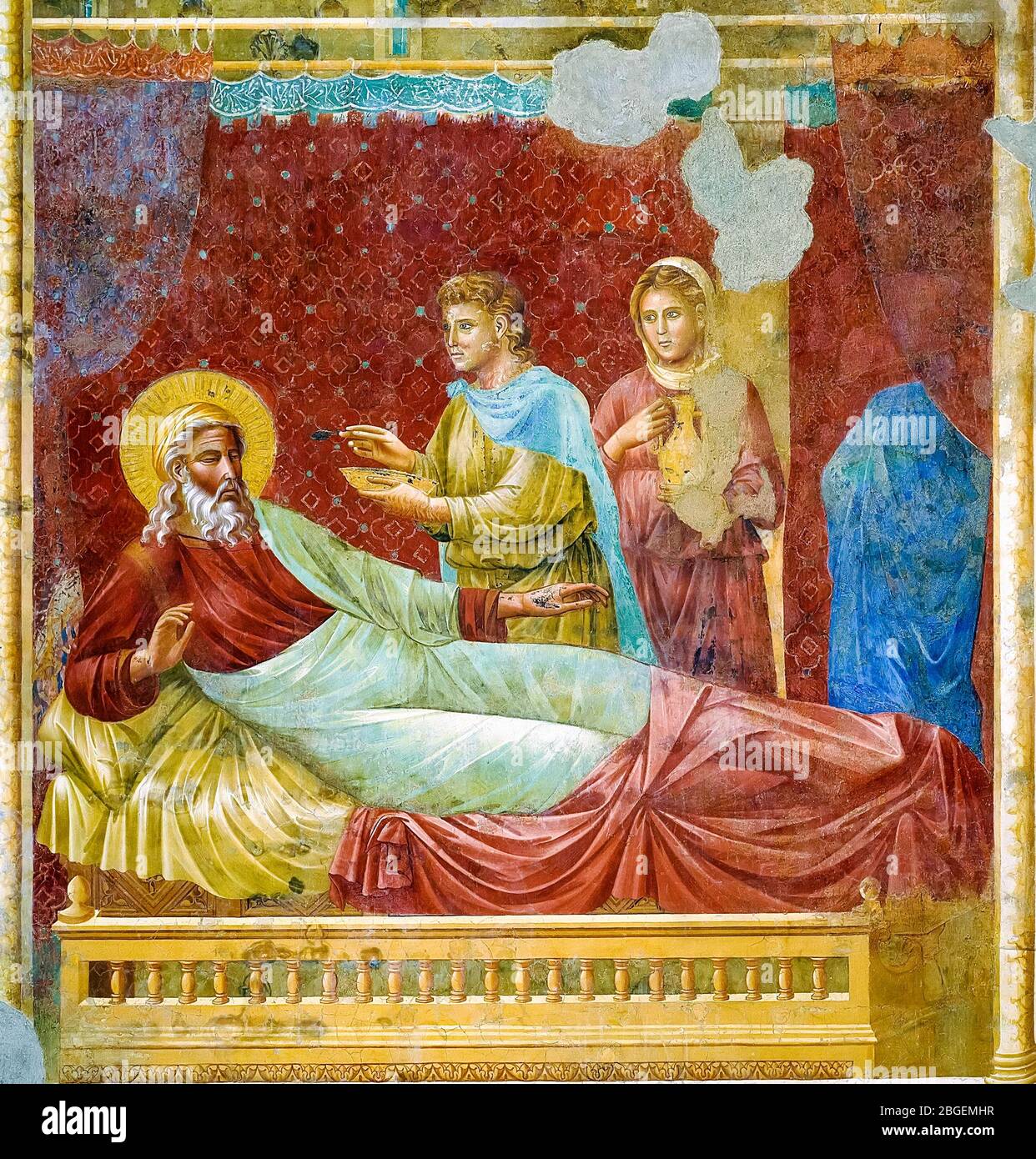 Giotto di Bondone, leggenda di San Francesco d'Assisi: Isacco rifiuta Esaù, affresco, 1292-1294 Foto Stock