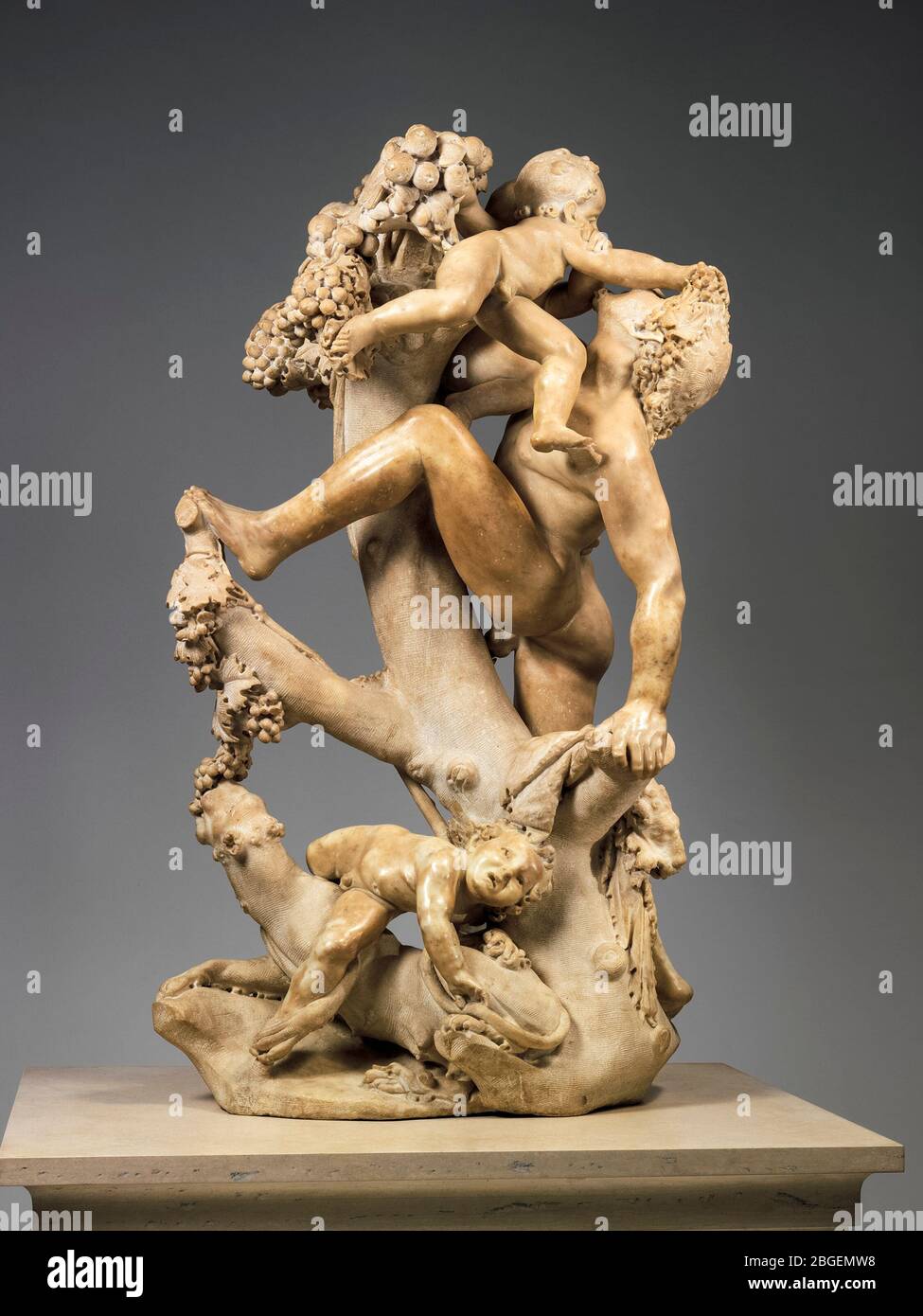 Bacchanale: Un Faun teased by Children, scultura in marmo di Gian Lorenzo Bernini, circa 1616-1617 Foto Stock