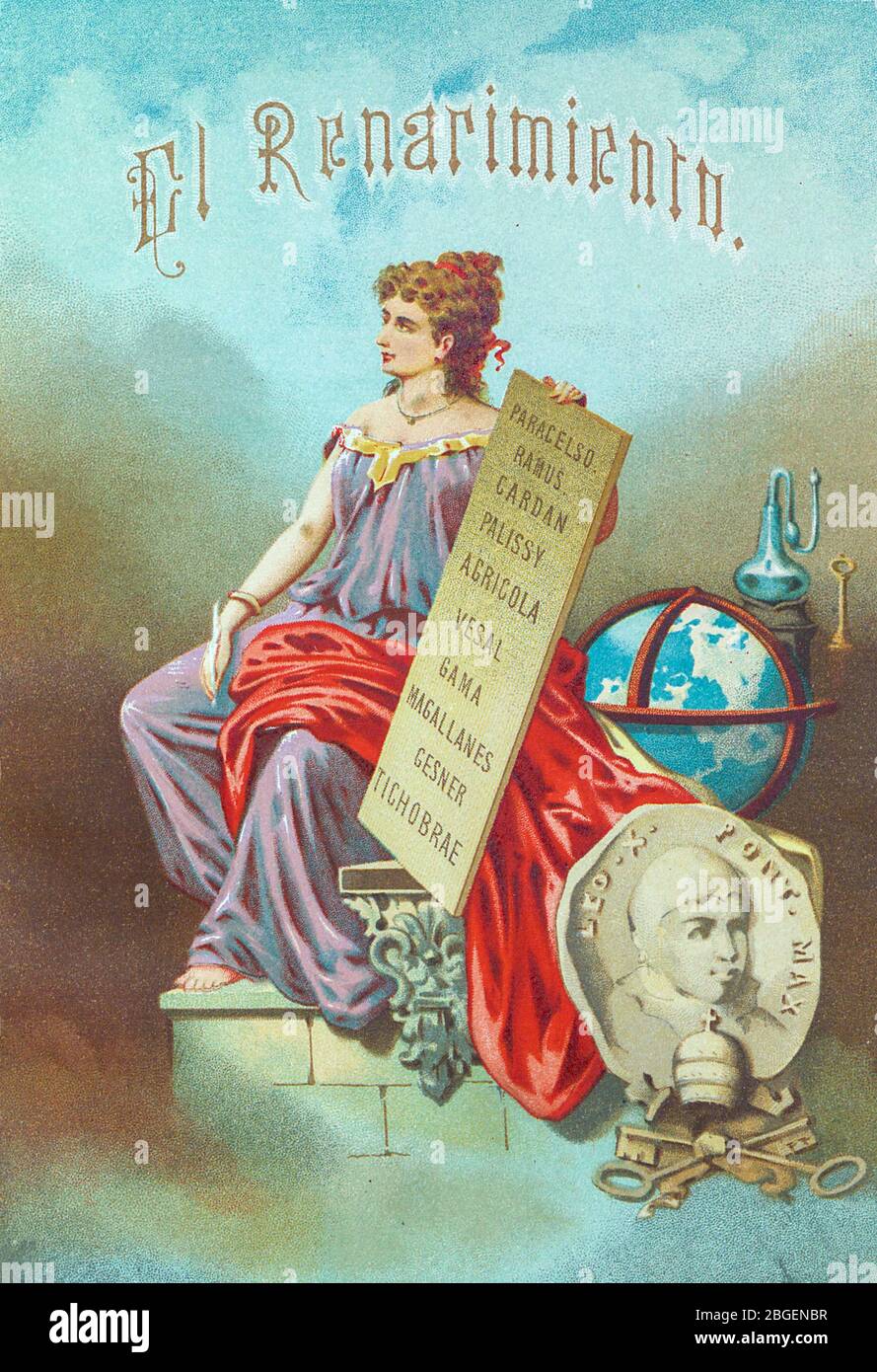 Pezzo anteriore del libro la ciencia y sus hombres : vidas de los sabios ilustres desde la antigüedad hasta el siglo XIX T. 2 [Scienza e suoi uomini: Vite dei saggi illustri dall'antichità al secolo XIX Vol 2] di Figuier, Louis, (1819-1894); Casabó y Pagés, Pelegrín, n. 1831 pubblicato a Barcellona da D. Jaime Seix, editore , 1879 (Imprenta de Baseda y Giró) Foto Stock
