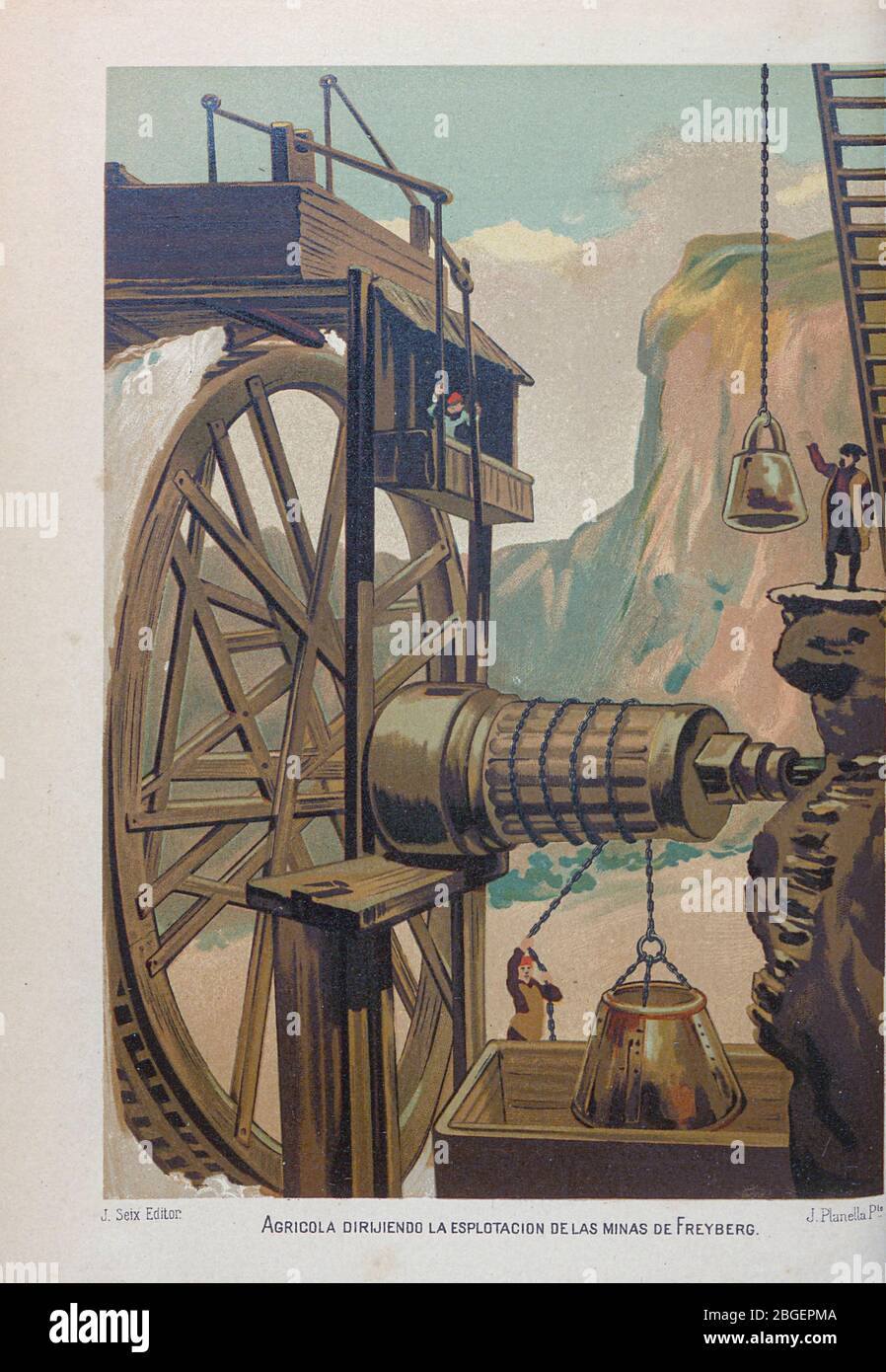 Agricola Gestione dello sfruttamento delle miniere di Freyberg Georgius agricola (Georg Pawer, 24 marzo 1494 – 21 novembre 1555) è stato un . È noto per il suo pionieristico lavoro De re metallica libri XII, pubblicato nel 1556, dal libro la ciencia y sus hombres : vidas de los sabios ilustres desde la antigüedad hasta el siglo XIX T. 2 [Science and its men: Vive dei saggi illustri dall'antichità al secolo XIX Vol 2] di Figuier, Louis, Foto Stock