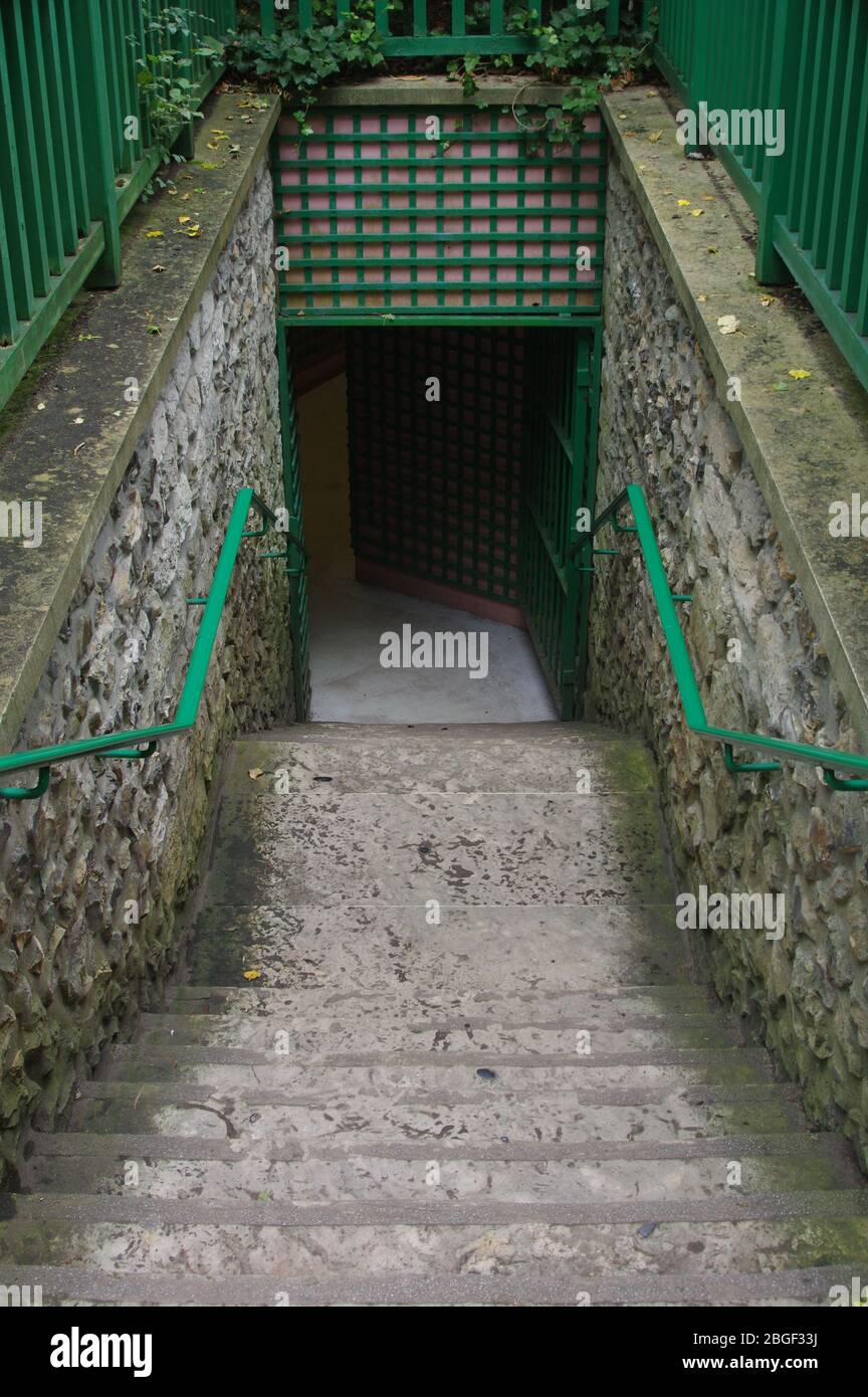 Scale di granito passi sullo sfondo - dettaglio costruttivo Foto Stock