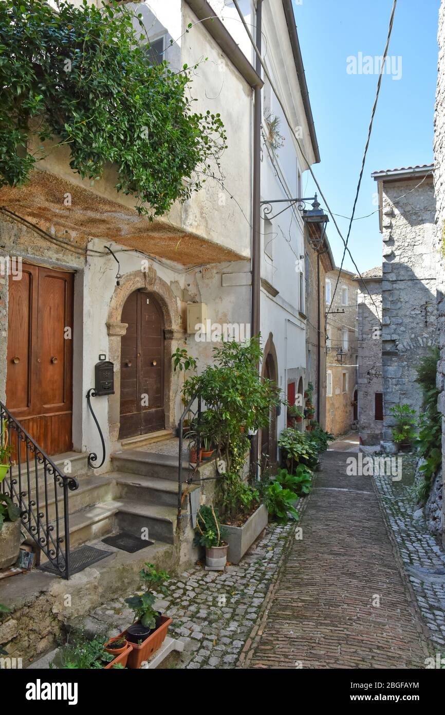 Il borgo medievale di Castro dei Volsci in provincia di Frosinone Foto Stock