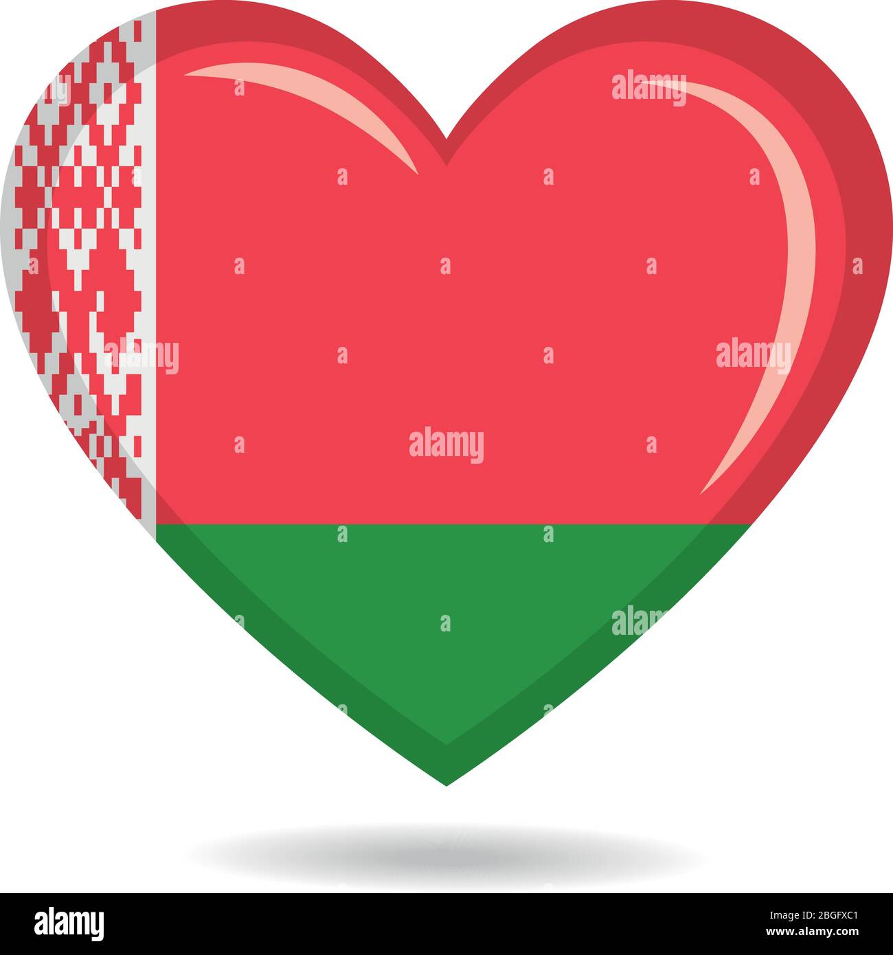 Bandiera nazionale bielorussa in forma di cuore illustrazione vettoriale Illustrazione Vettoriale