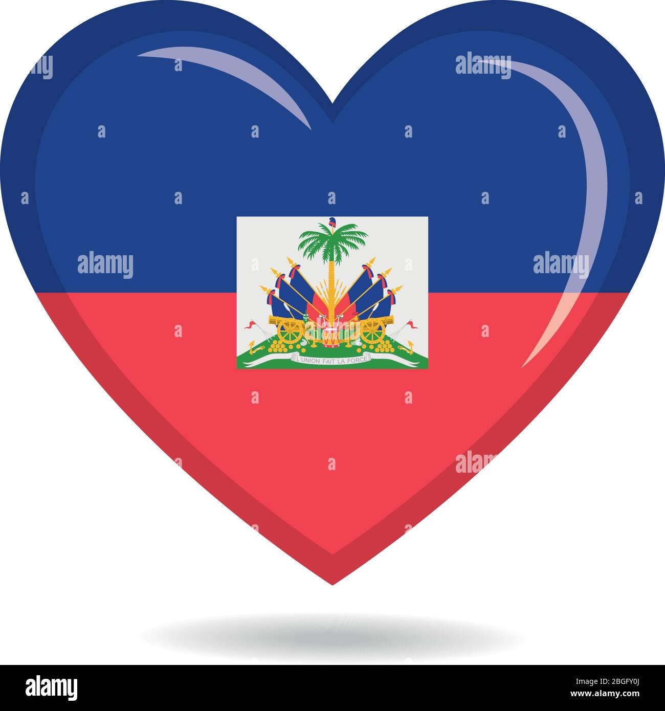 Bandiera nazionale di Haiti in forma di cuore illustrazione vettoriale Illustrazione Vettoriale