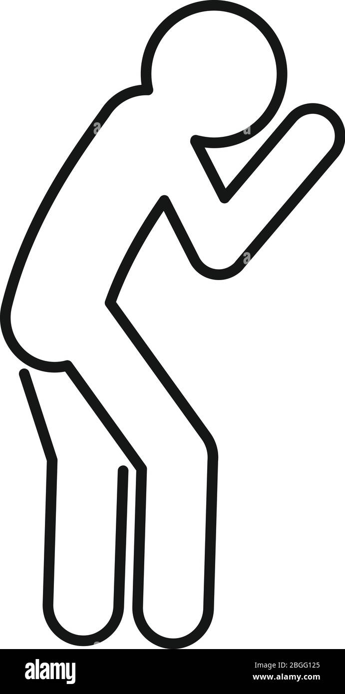 Icona uomo infelice. Contorno uomo infelice icona vettoriale per web design isolato su sfondo bianco Illustrazione Vettoriale