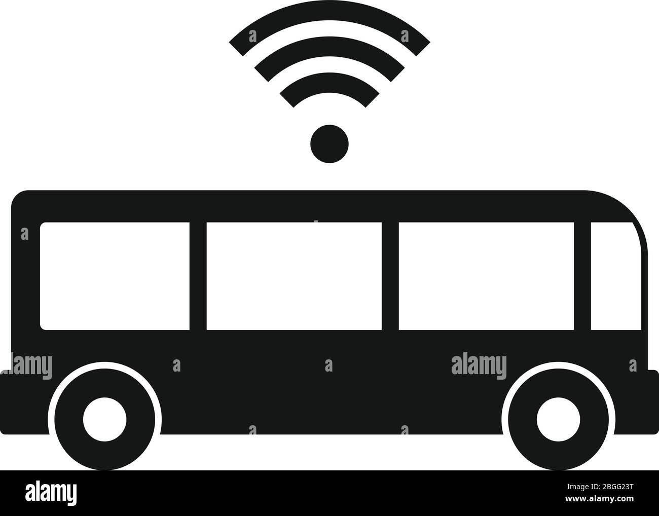 Icona bus wifi. Semplice illustrazione dell'icona vettoriale bus wifi per il web design isolato su sfondo bianco Illustrazione Vettoriale