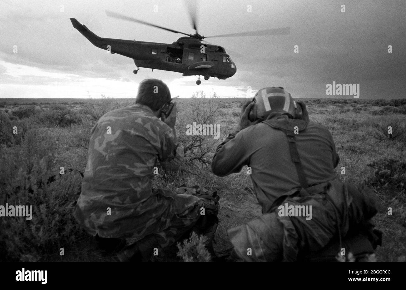 HH-3A HC-9 decollo a Mountain Home AFB 1983. Foto Stock