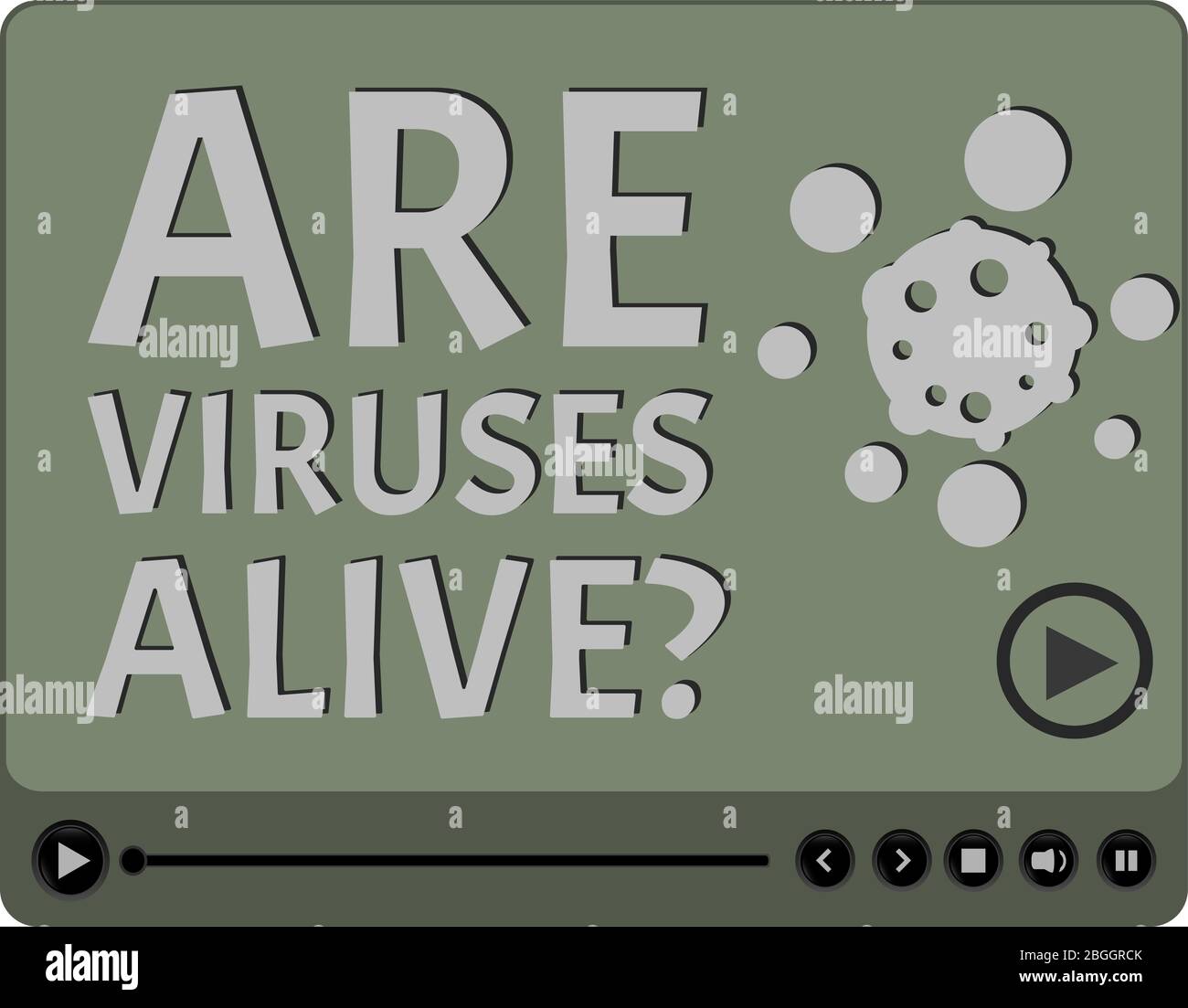 Sono parole vive virus sullo schermo del lettore multimediale. Infezione da coronavirus Covid-19 Foto Stock