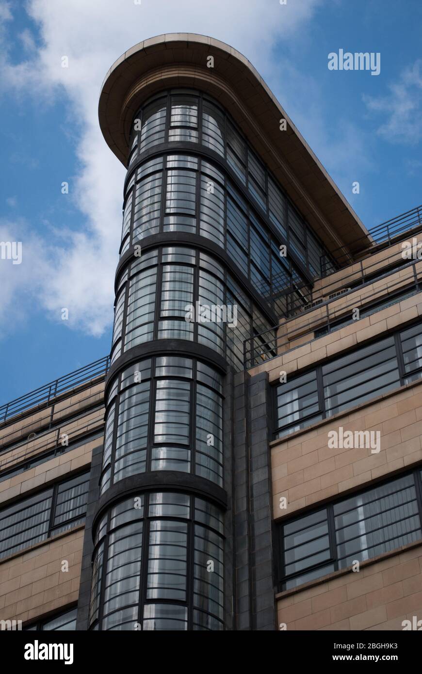 Architettura Art Deco Stone Glass Black Yellow Ibex House, 1 Haydon St, Tower, London EC3N 1HP di Fuller Hall & Foulsham Foto Stock