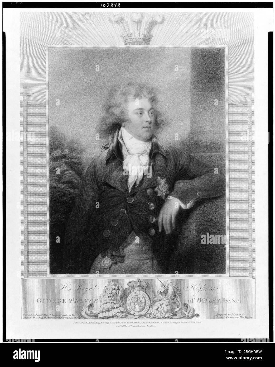 Sua altezza reale George Prince of Wales - dipinto da J. Russell ... ; incisa da J. Collyer ... Foto Stock