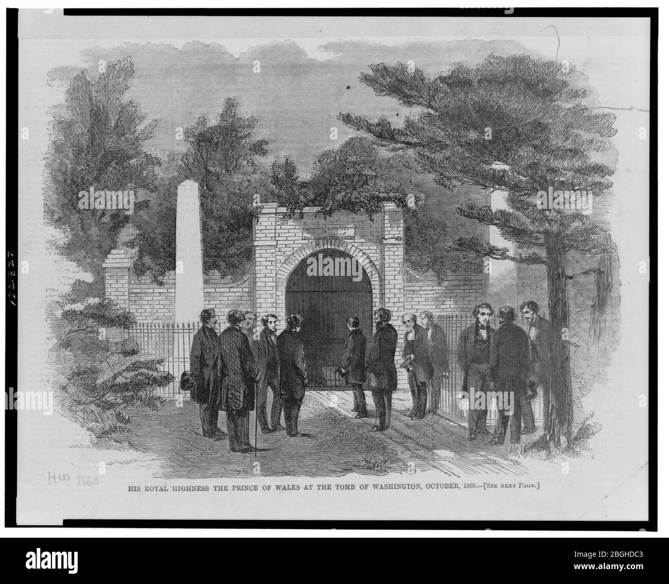 Sua Altezza Reale il Principe di Galles presso la tomba di Washington, Ottobre 1860 Foto Stock