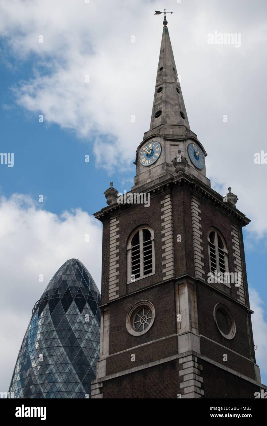 Architettura Georgiana Brick Stone TowerAldgate Church, Aldgate High Street, Londra EC3N 1AB di George Dance the Elder Foto Stock