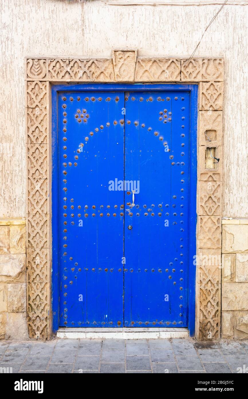 Porta Blu a Essaouira Marocco Foto Stock