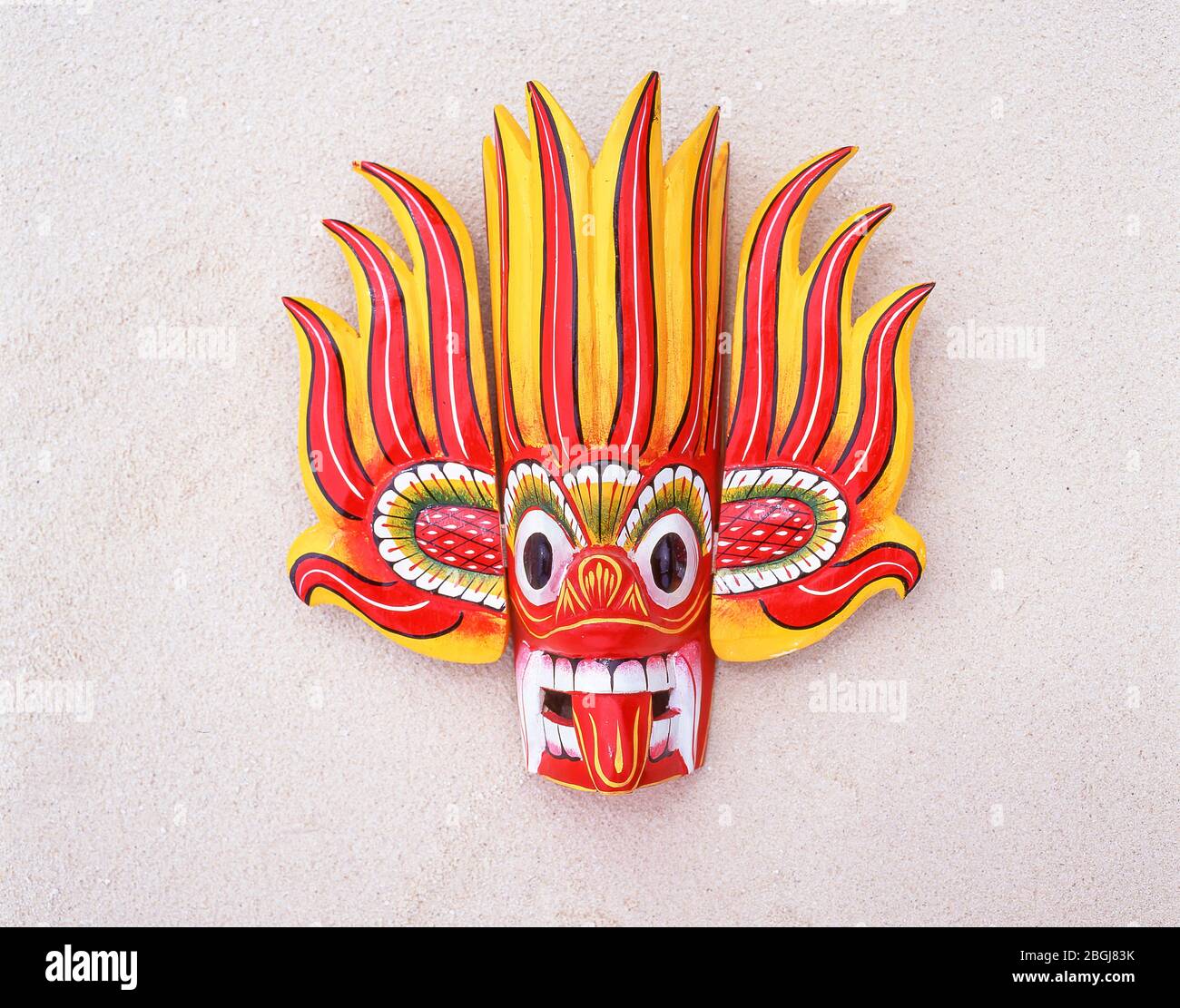 Maschera da ballo tradizionale del Raska, Galle, Galle District, Southern Province, Sri Lanka Foto Stock